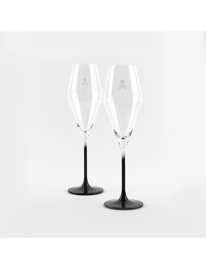 Conjunto 2 taças de Cristal em formato de caveira 182ml