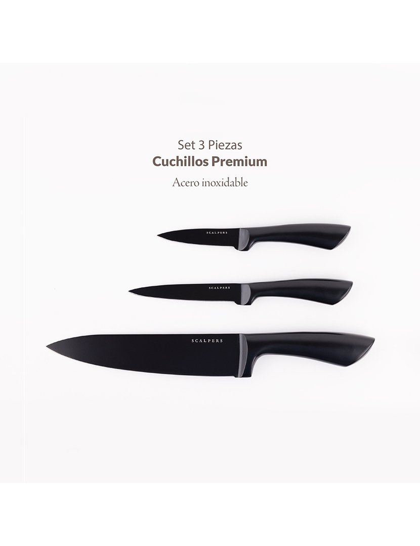 Conjunto 3 facas de carne Preto