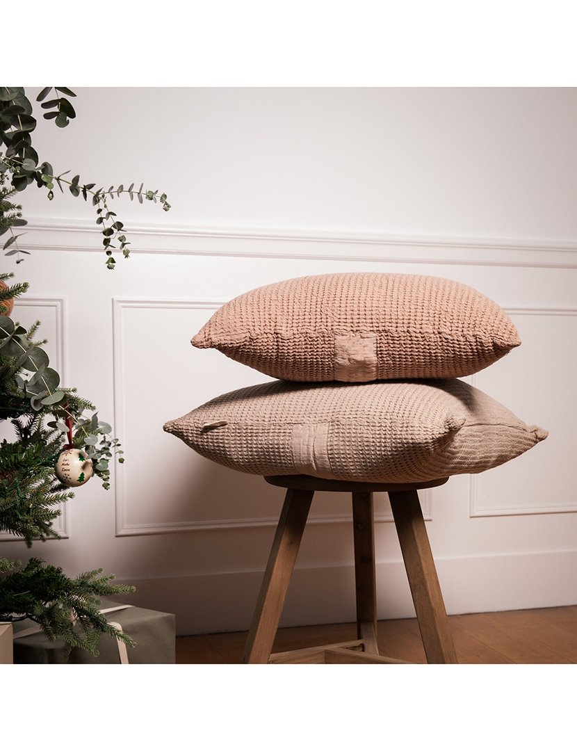 Almofada Waffle 45x45cm Bege