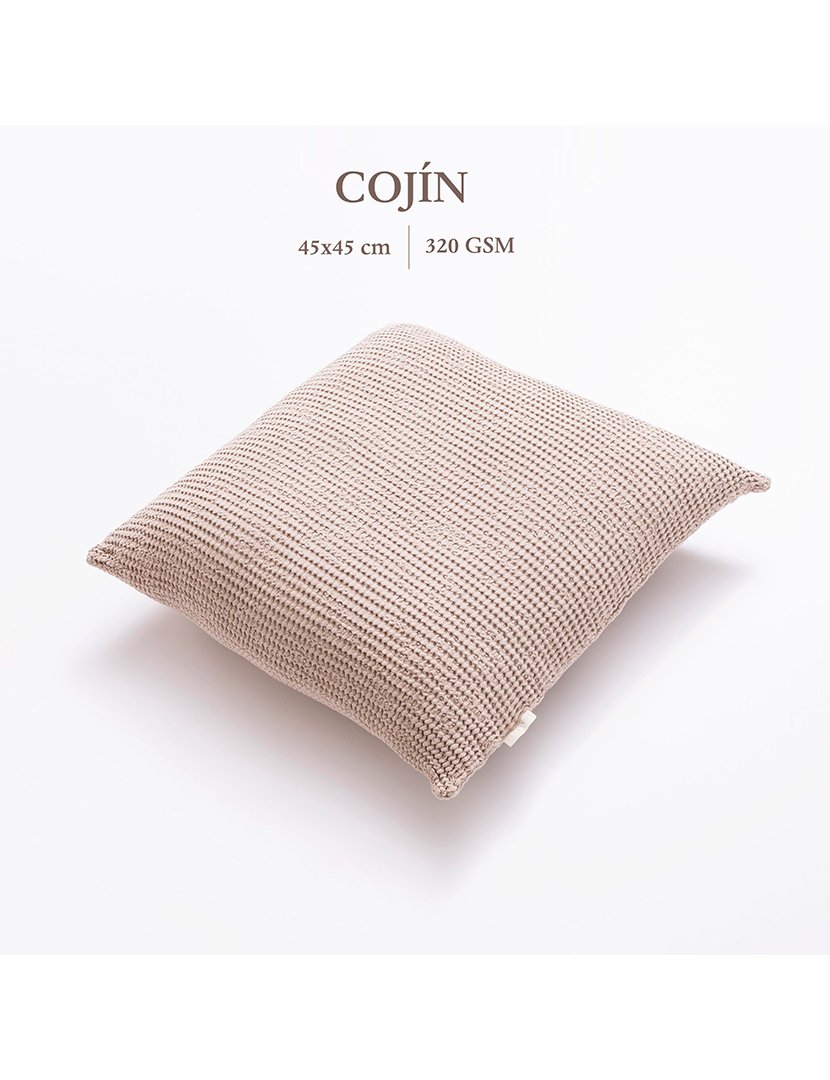Almofada Waffle 45x45cm Bege