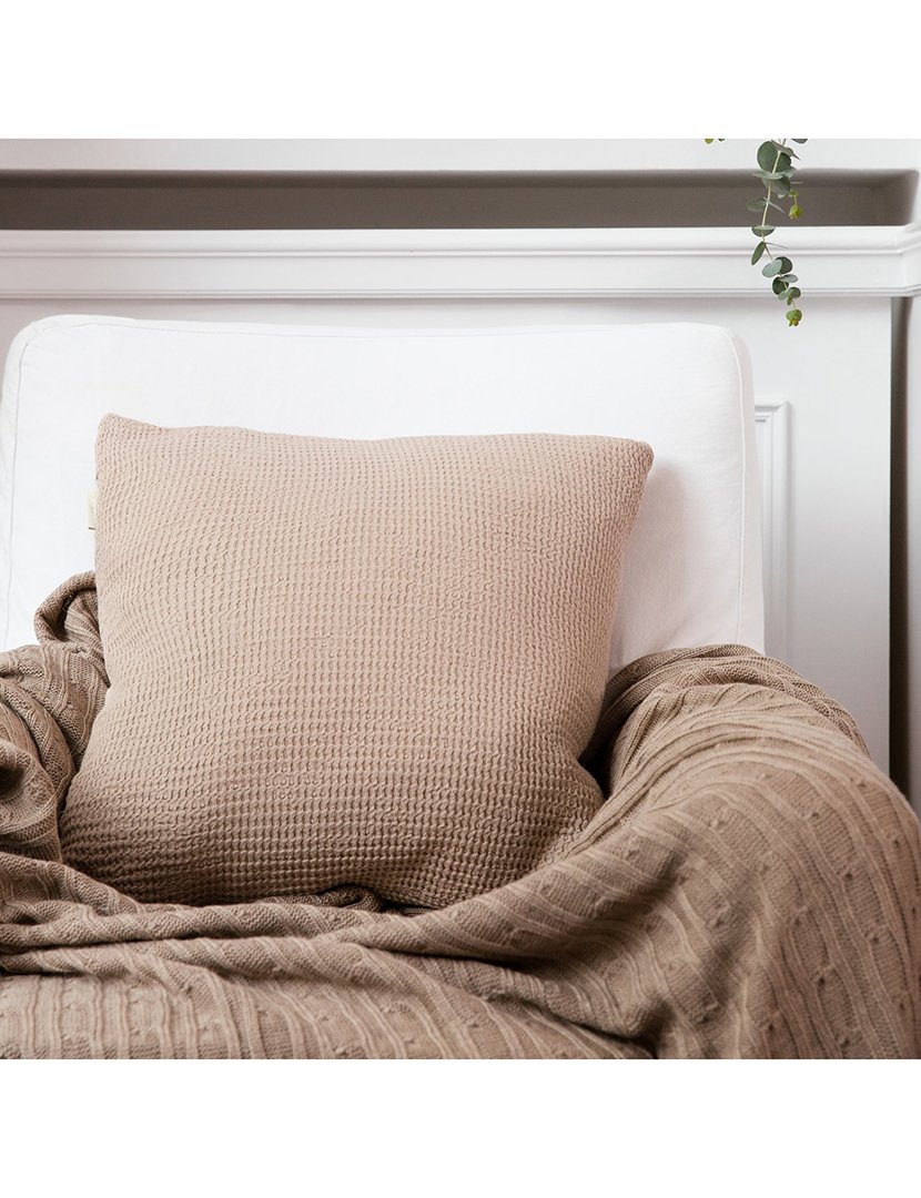 Almofada Waffle 45x45cm Bege
