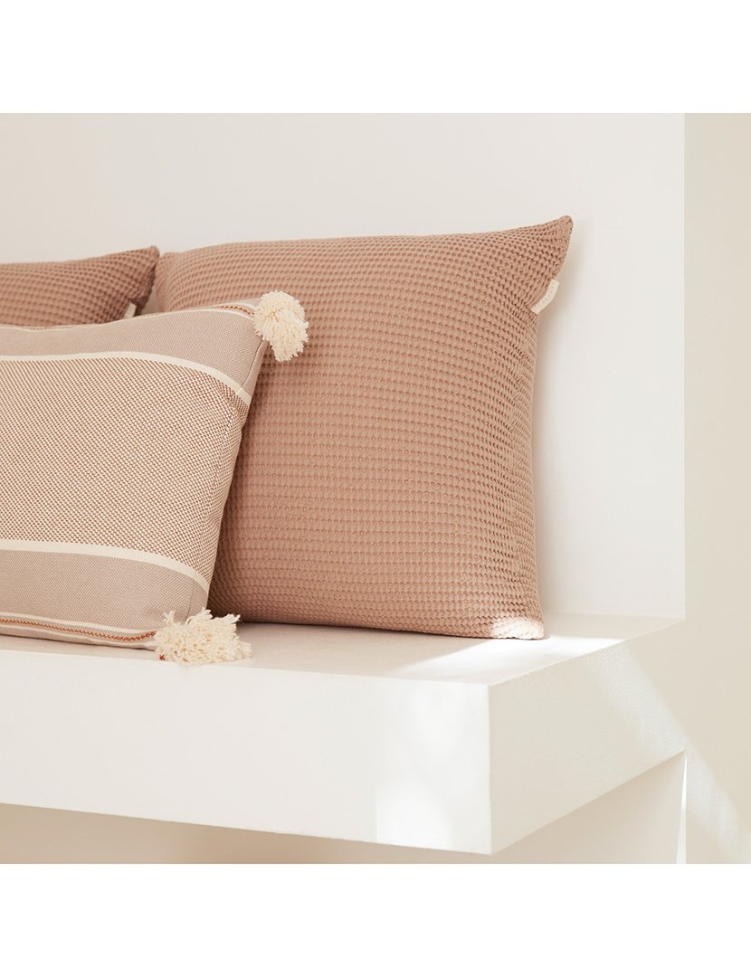 Almofada Waffle 45x45cm Bege