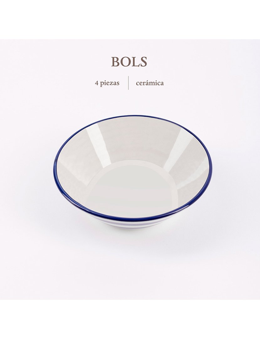 Conjunto 4 taças Listradas Azul 50cl