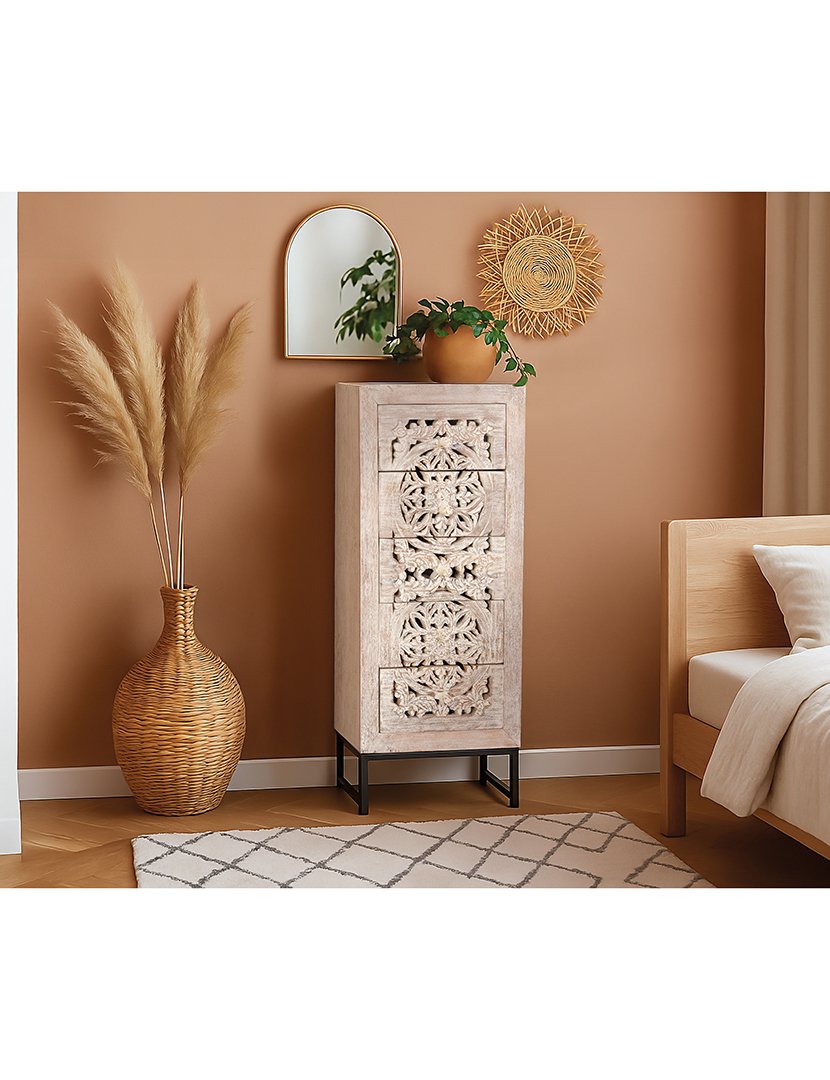 Cómoda 6898  Branco e Cinzento