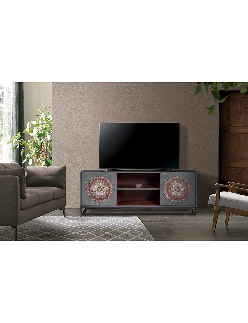 Móvel de TV - Audio 6984 Cinzento e Castanho