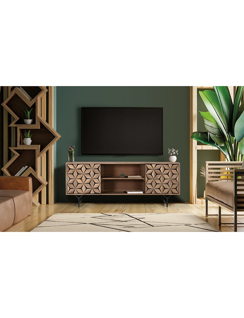 Móvel de TV - Audio 1740 Castanho e Preto