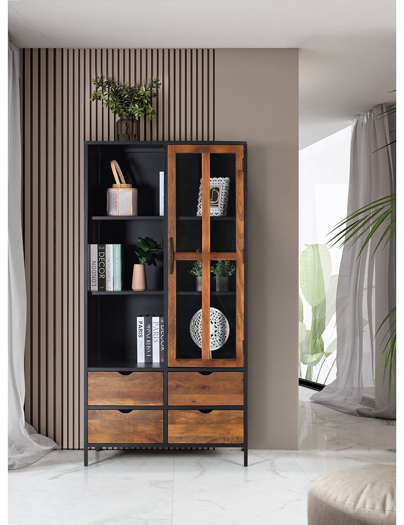 Vitrina 1809 Nogueira e Preto