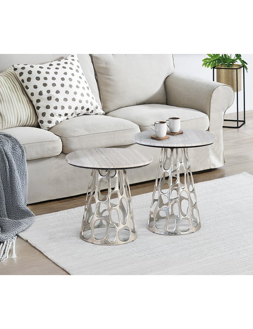 Mesa 1863 Cinzento e Prateado