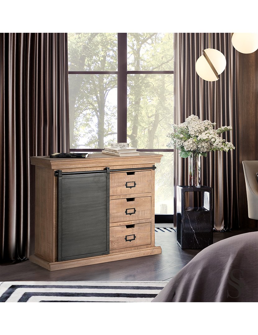 Cómoda 6087 Castanho e Cinzento