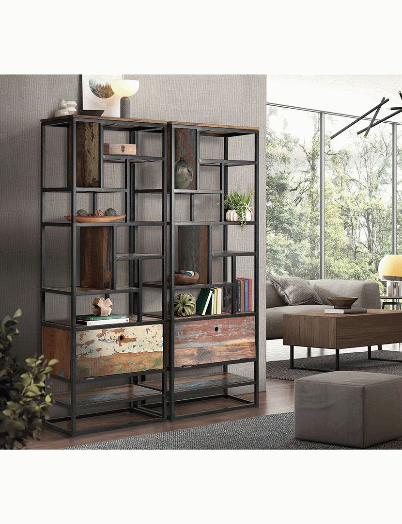 Estante 6168 Preto e Multicolorido