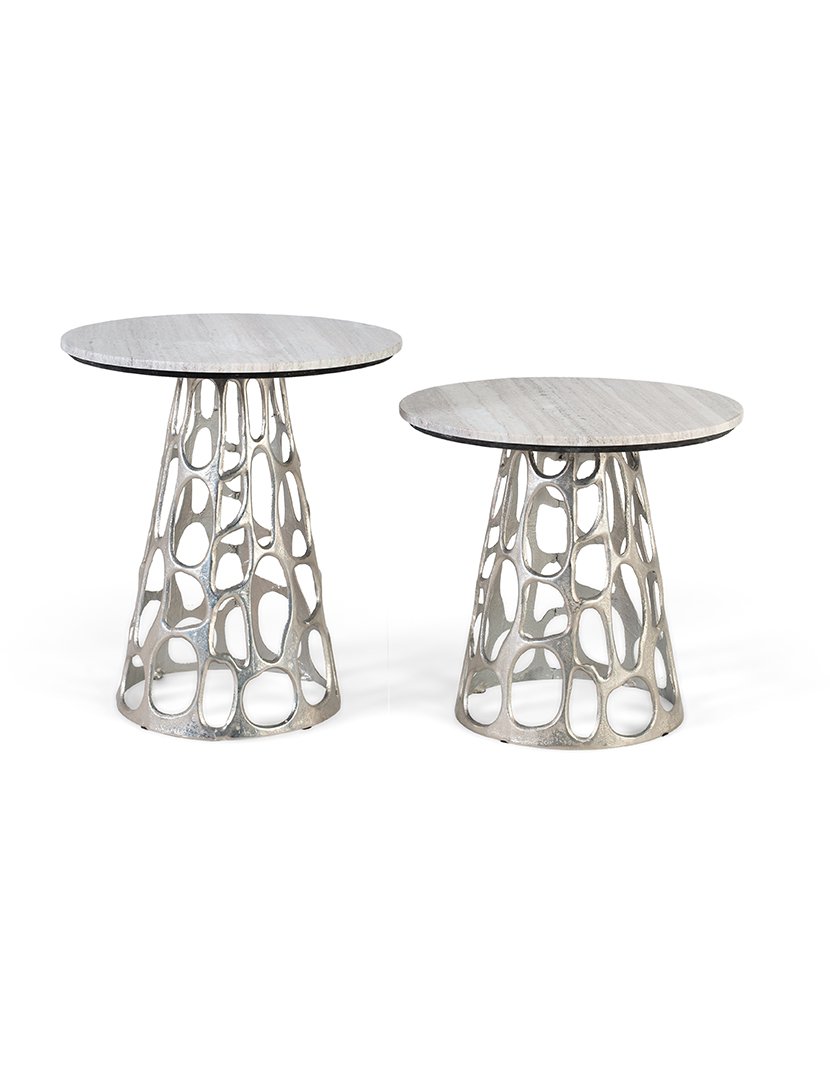 Mesa 1863 Cinzento e Prateado