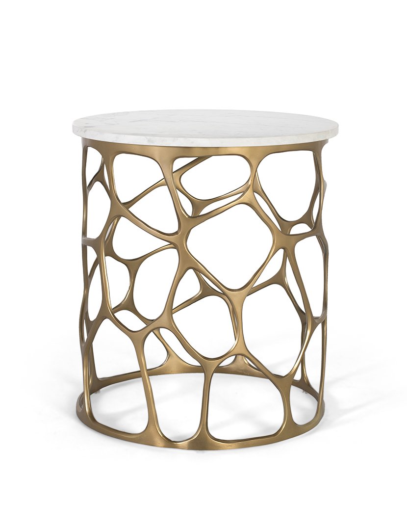 Mesa 2177 Branco e Dourado