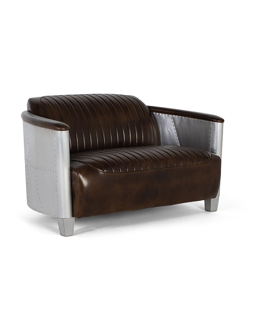 Sofá 2213 Castanho e Prateado