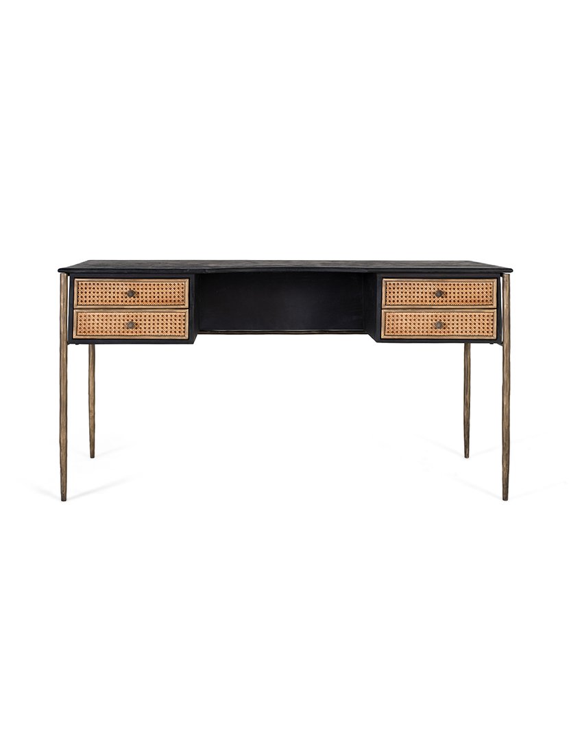 Mesa de Escritório 2220 Preto e Bronze