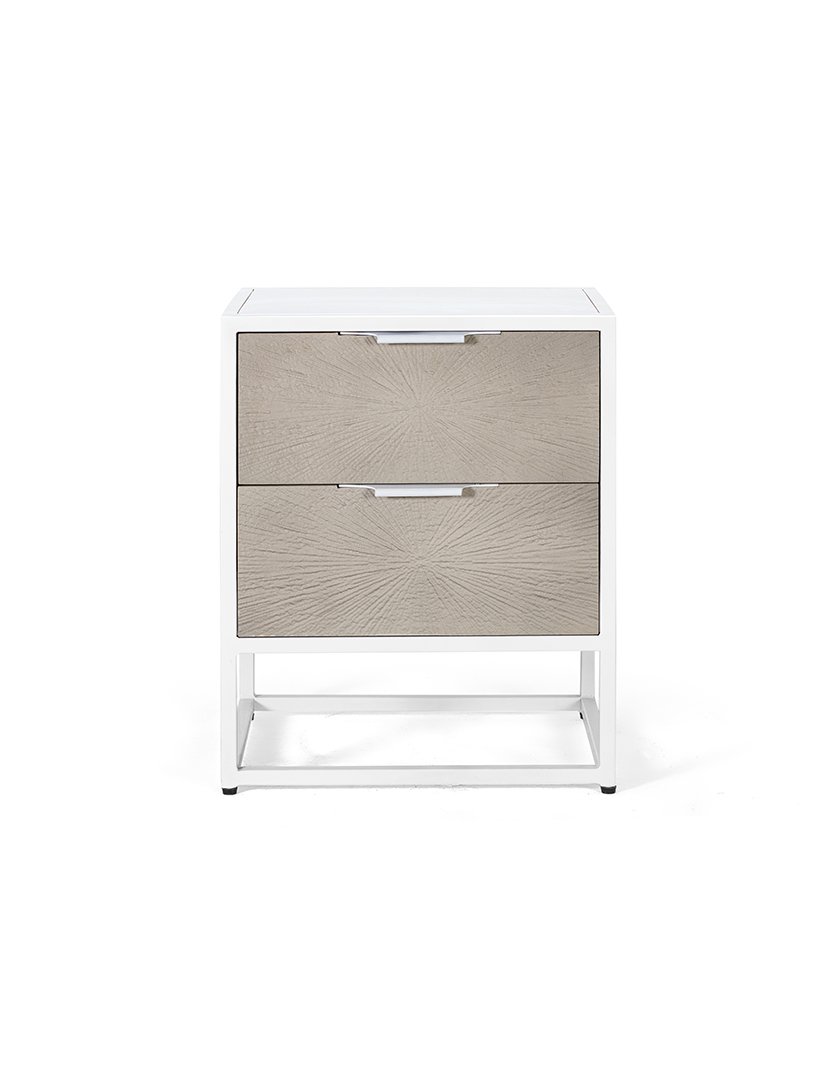 Mesa de Cabeceira 1421 Branco e Bege