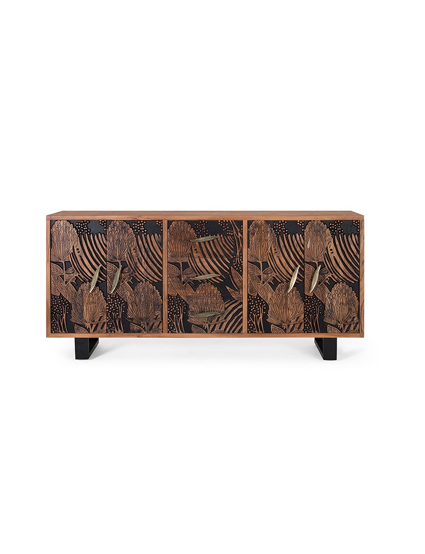 Sideboard Vajillero 1528 Brown and Black