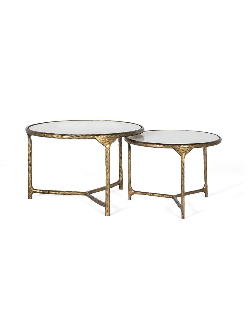 Mesa 1707 Dourado e Branco