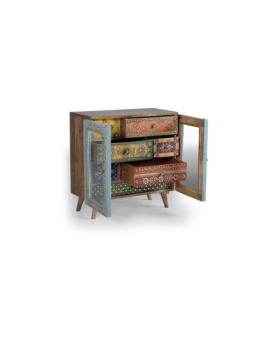 Cómoda 1398 Castanho e Multicolorido