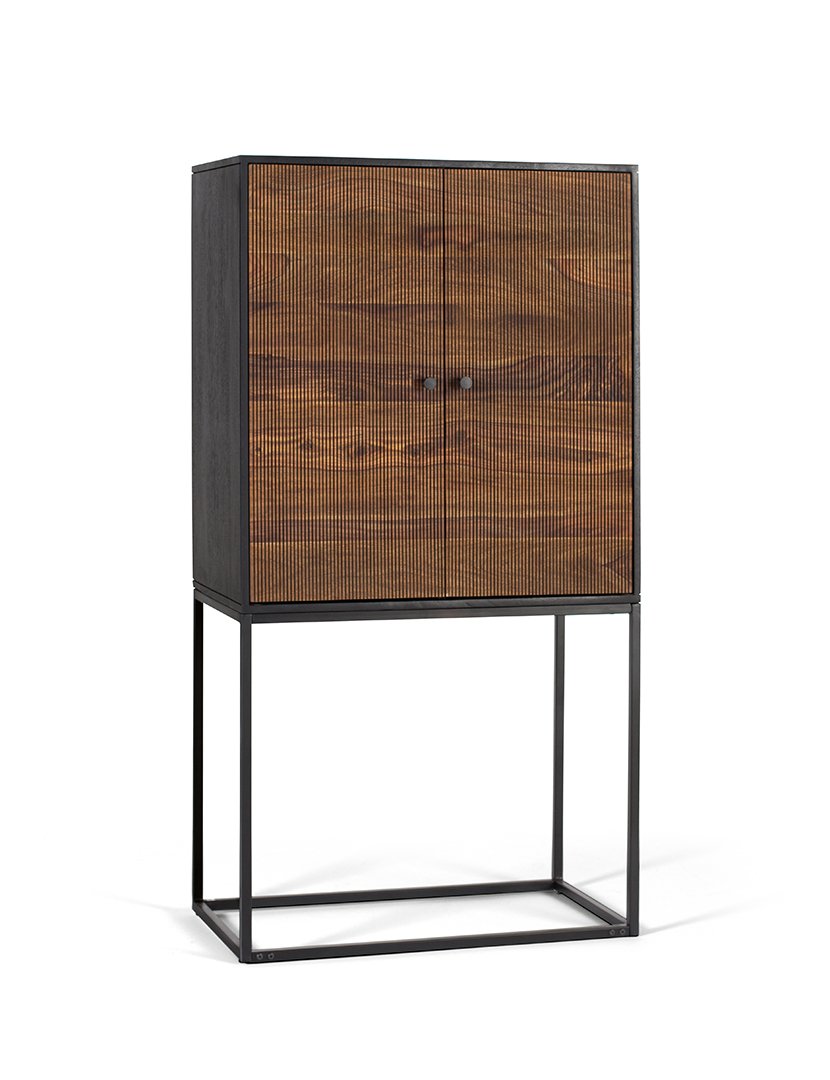 Armário 1473 Preto e Castanho