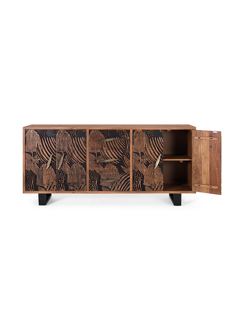 Sideboard Vajillero 1528 Brown and Black