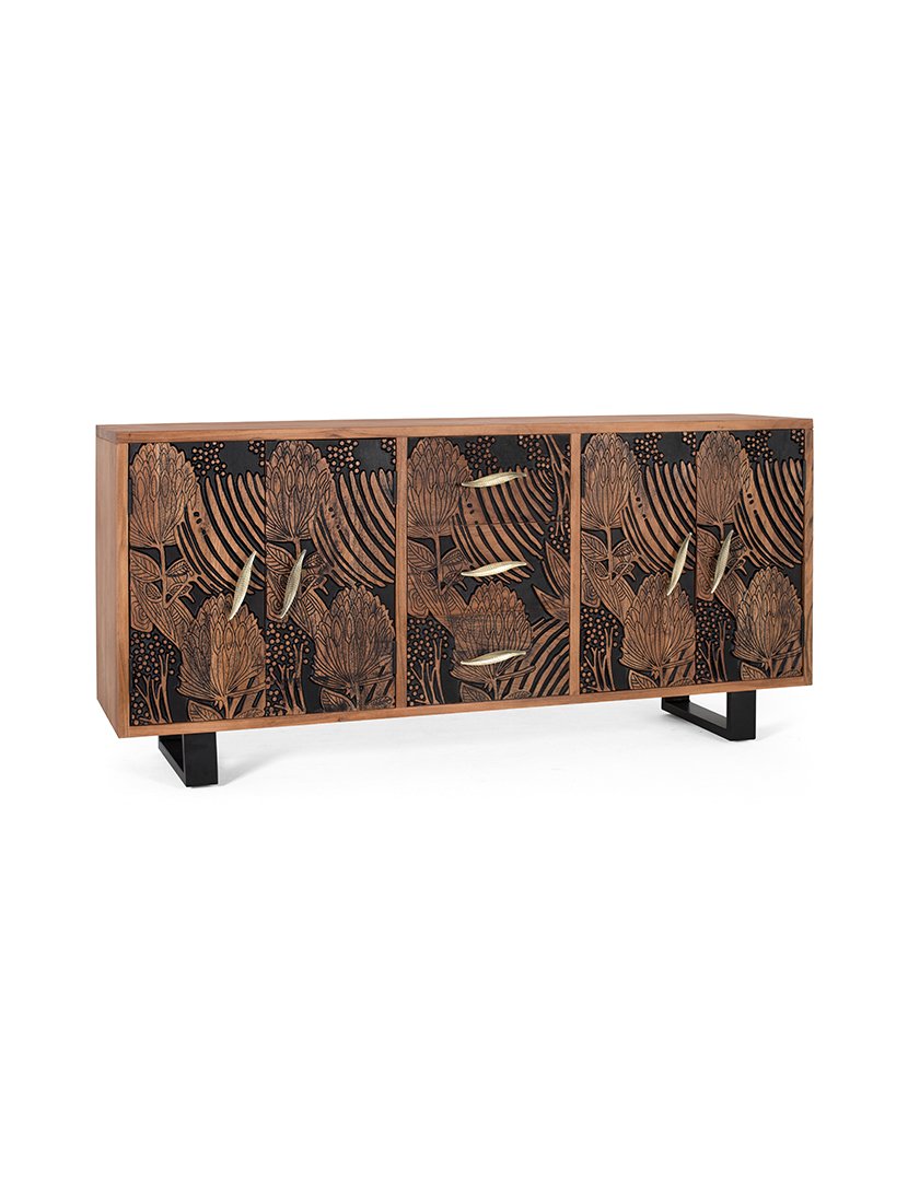 Sideboard Vajillero 1528 Brown and Black