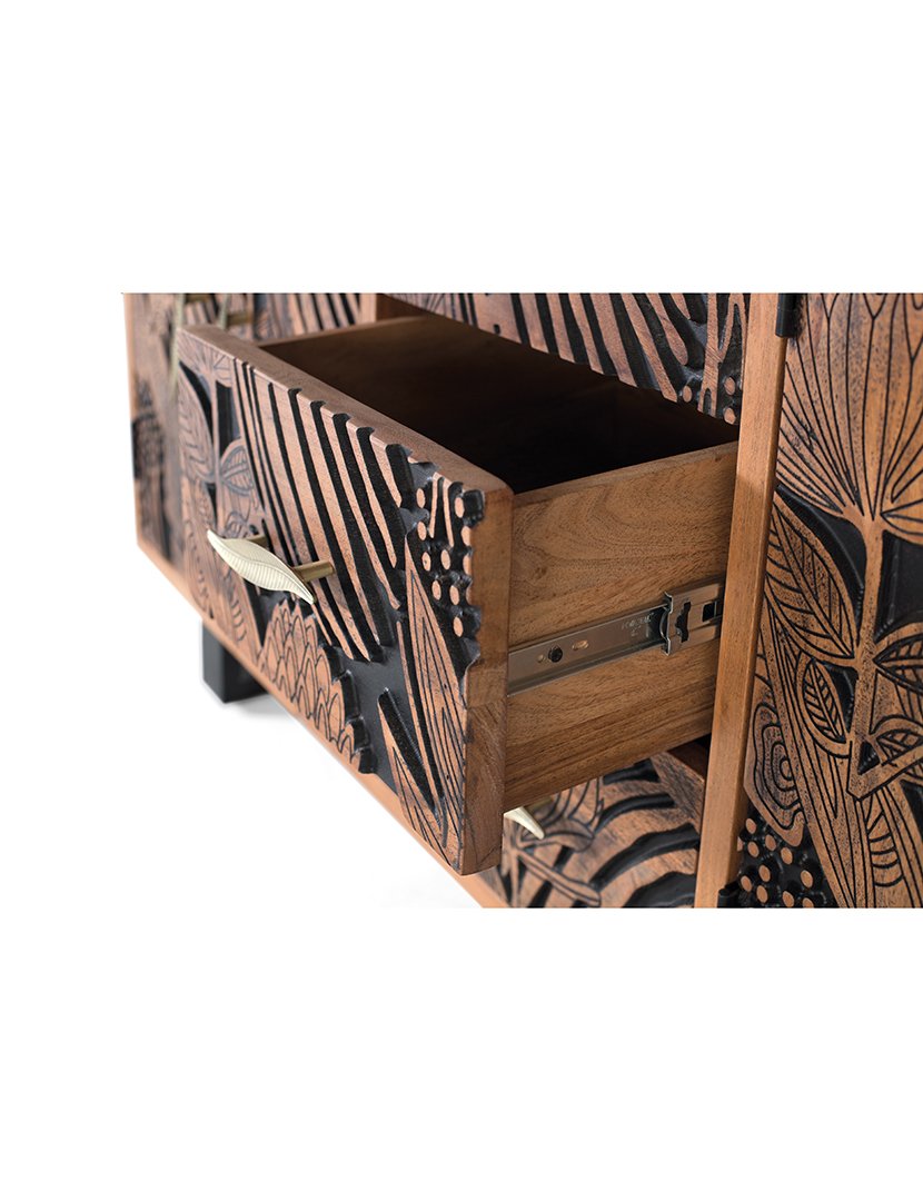 Sideboard Vajillero 1528 Brown and Black