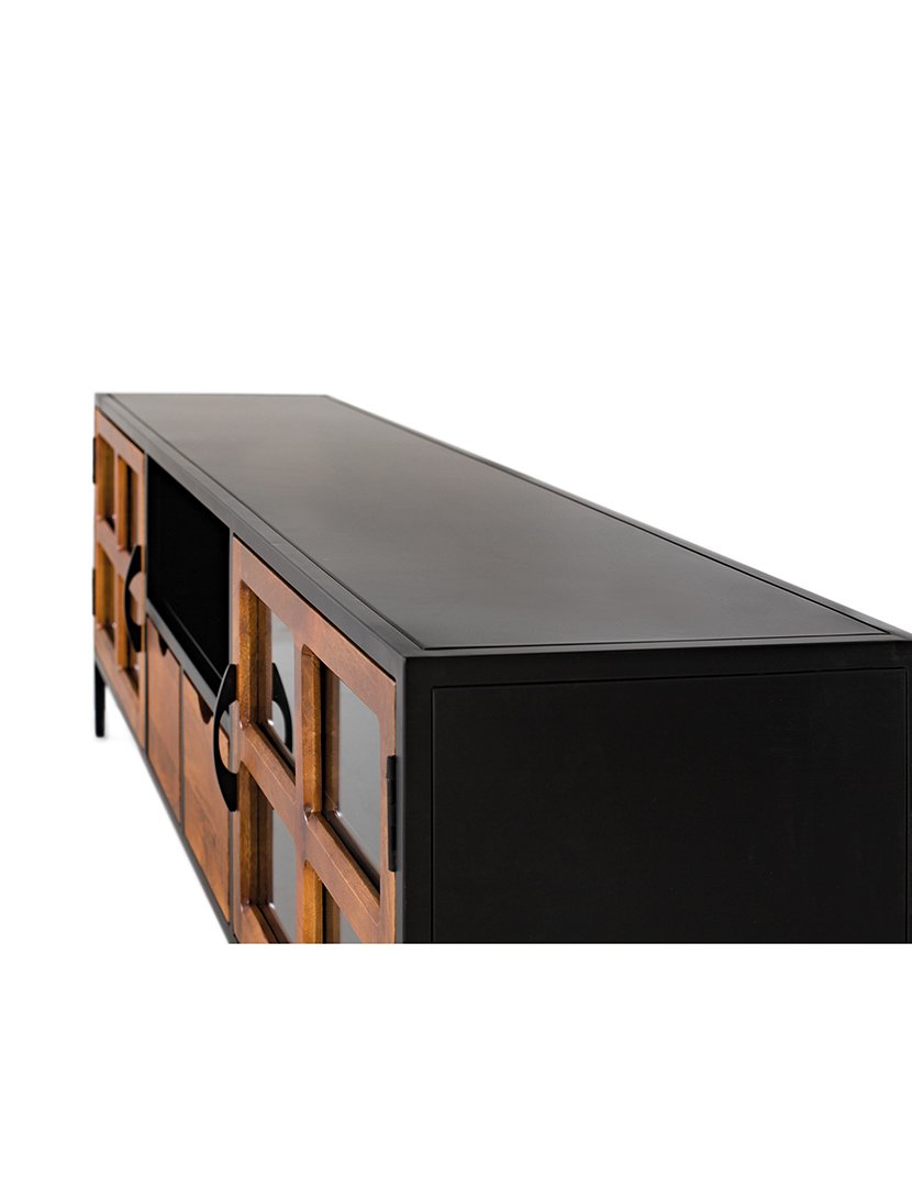 Móvel de TV - Audio 1802 Nogueira e Preto