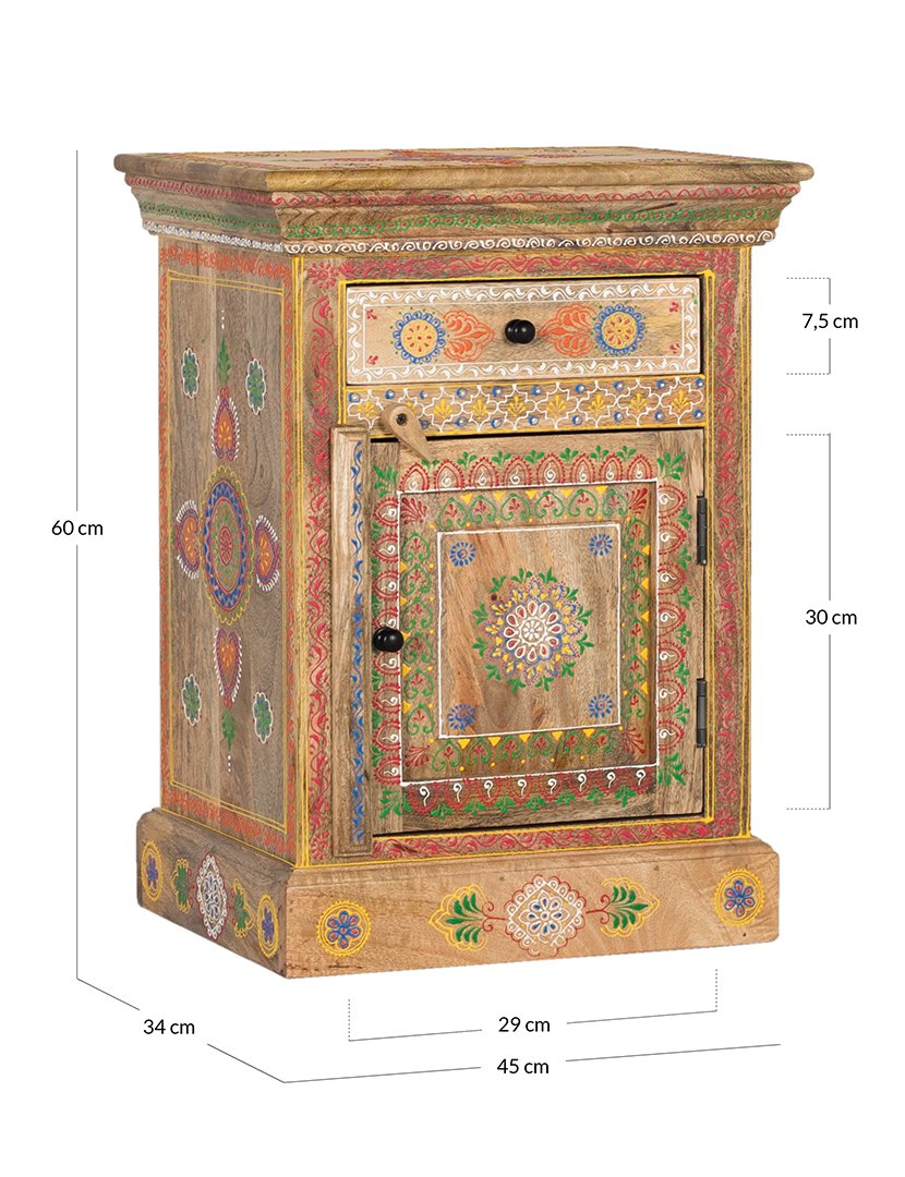 Mesa de Cabeceira 1887 Multicolorido