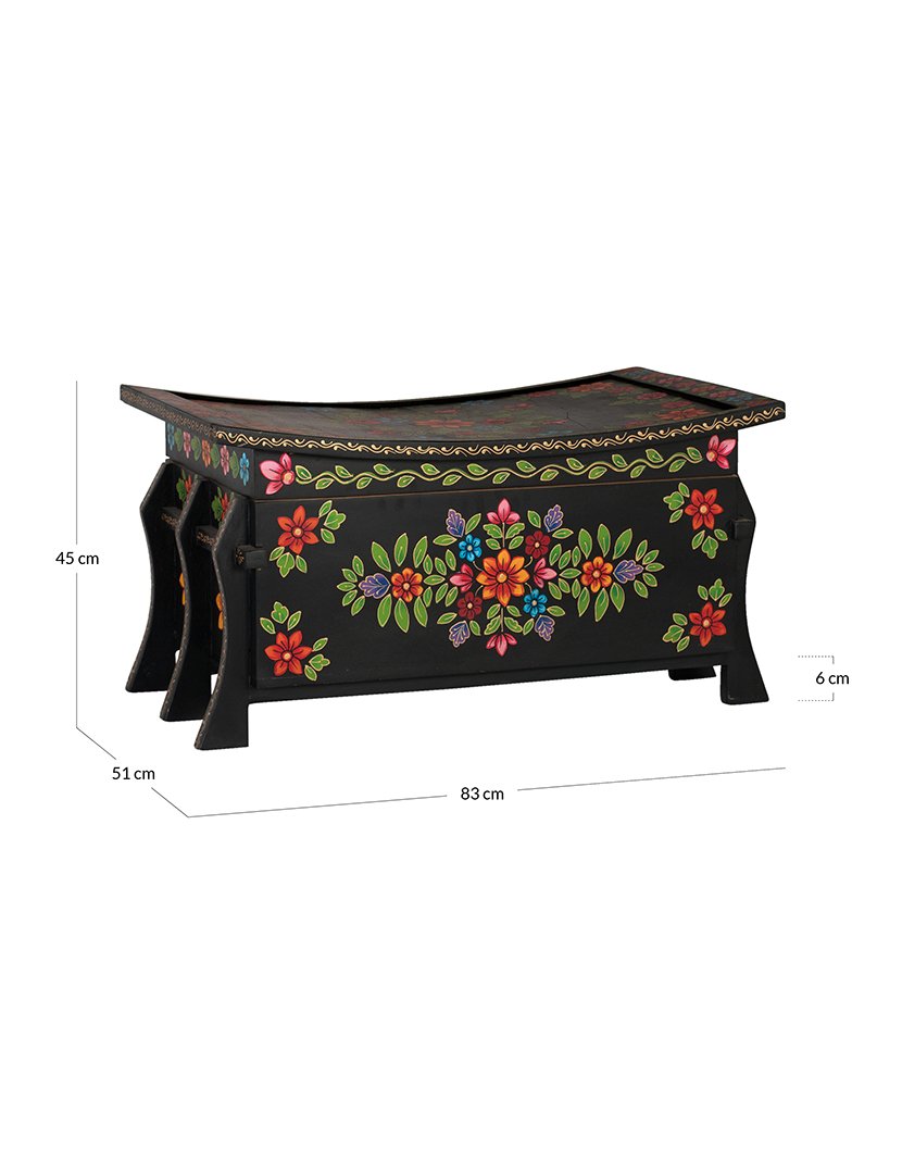 Baú 1892 Preto e Multicolorido