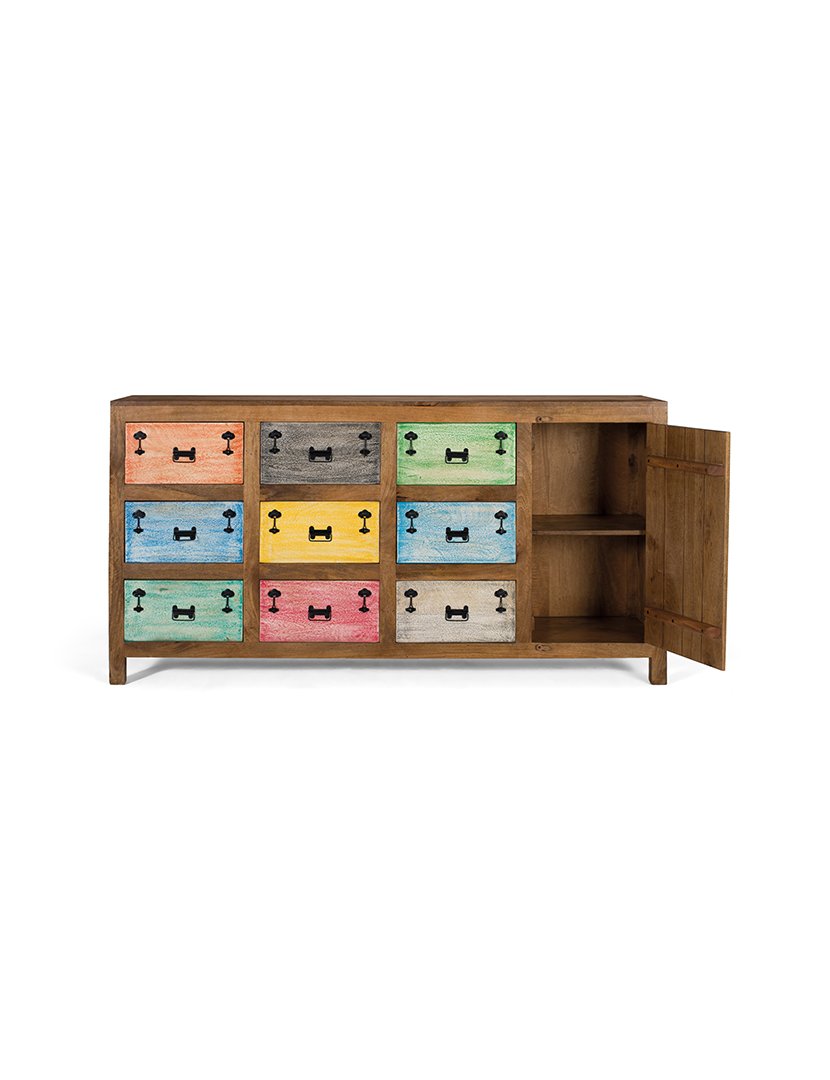 Aparador Vajillero 1902 Castanho e Multicolorido