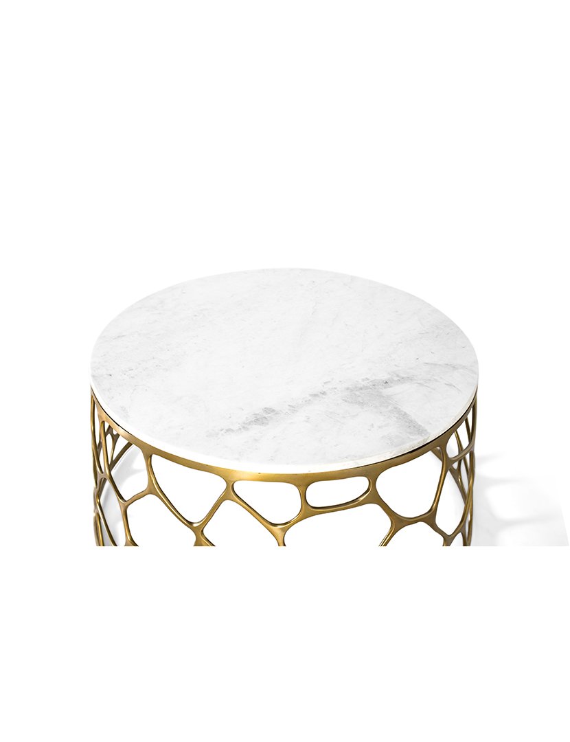 Mesa 2171 Branco e Dourado