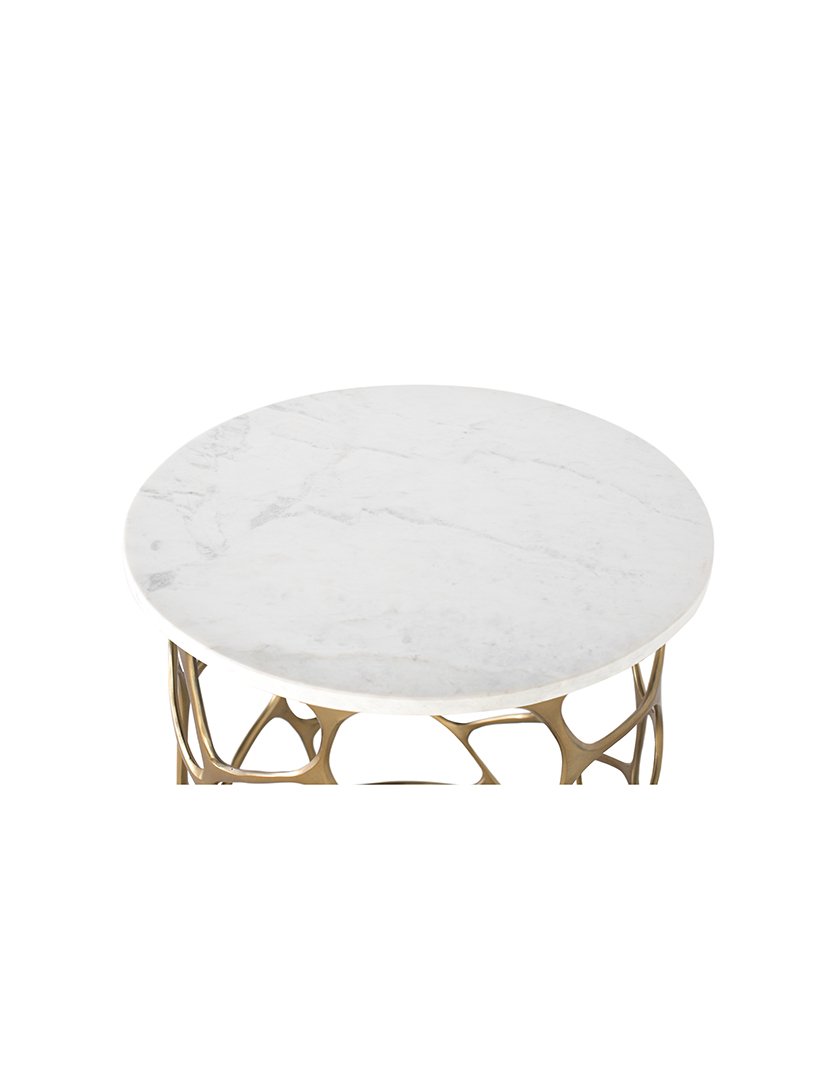 Mesa 2177 Branco e Dourado
