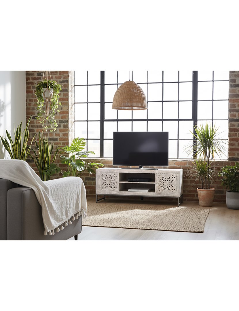 Móvel de TV - Audio 6899  Branco e Cinzento