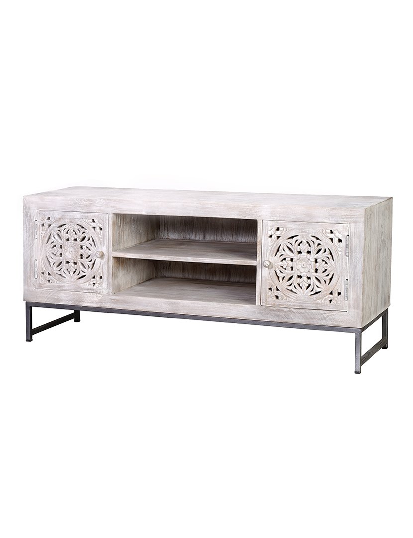 Móvel de TV - Audio 6899  Branco e Cinzento