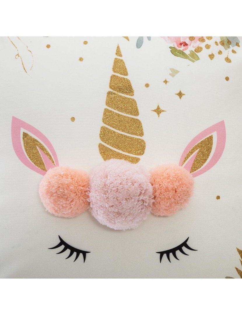 Almofada de pompom unicórnio