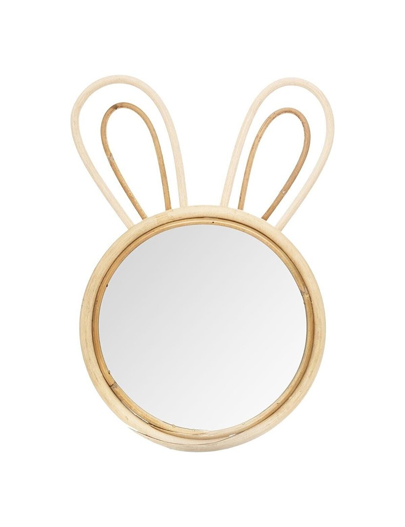 Espelho infantil bambu em formato de coelho