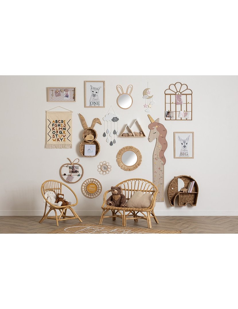 Espelho infantil bambu em formato de coelho