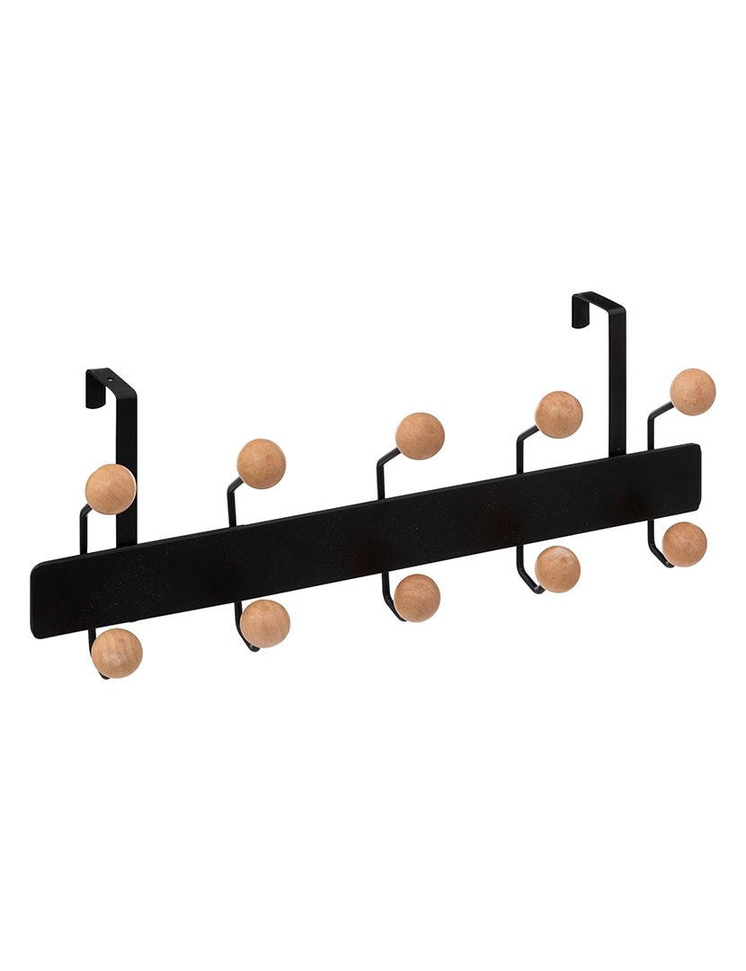 Cabide Suporte 5 Ganchos Preto