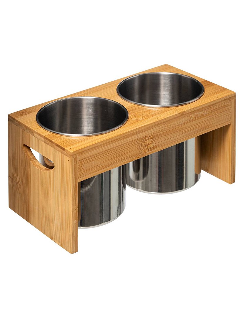 Escorredor de talheres bambu aço inoxidável