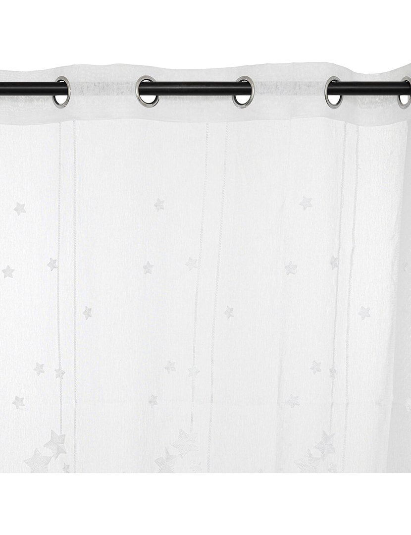 Embroidered Star White Curtain 140X240Cm