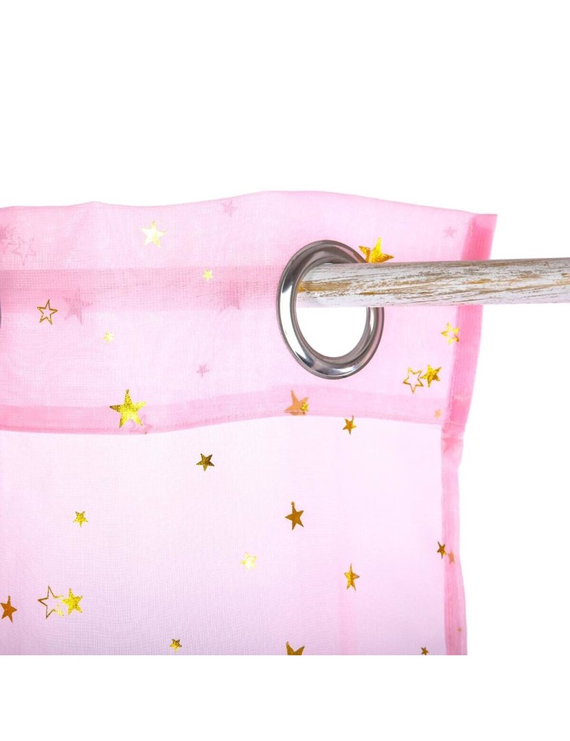 Embroidered Star Curtain Pink 140X250Cm