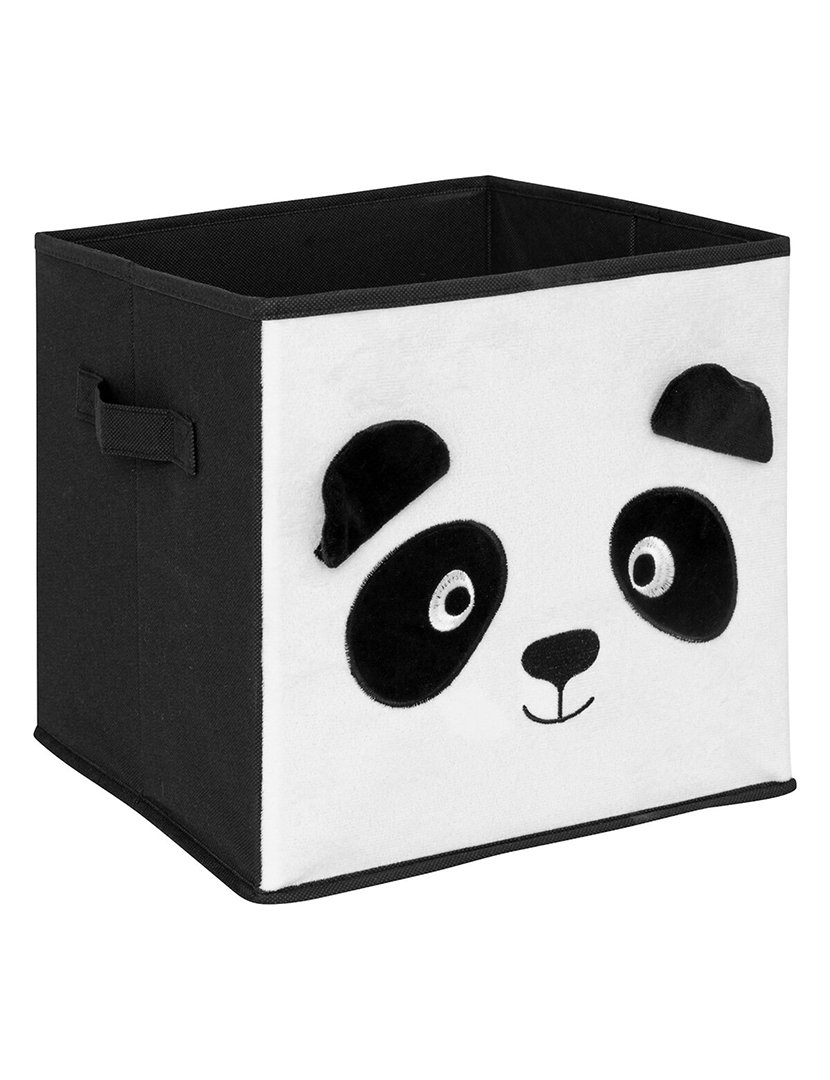Caixa organizadora de veludo panda 29x29cm