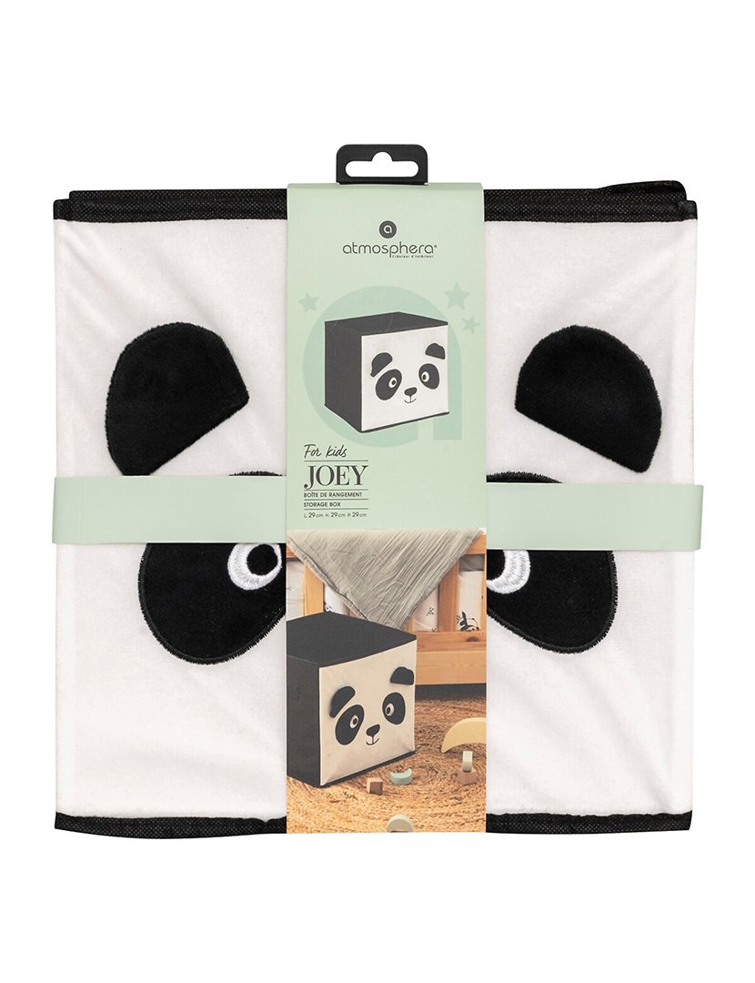 Caixa organizadora de veludo panda 29x29cm