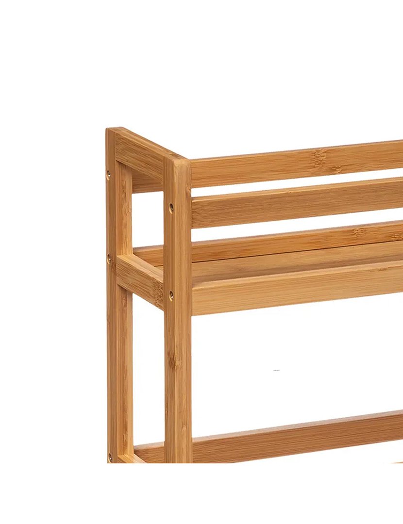 Carrinho de bambu com rodinhas 3 andares