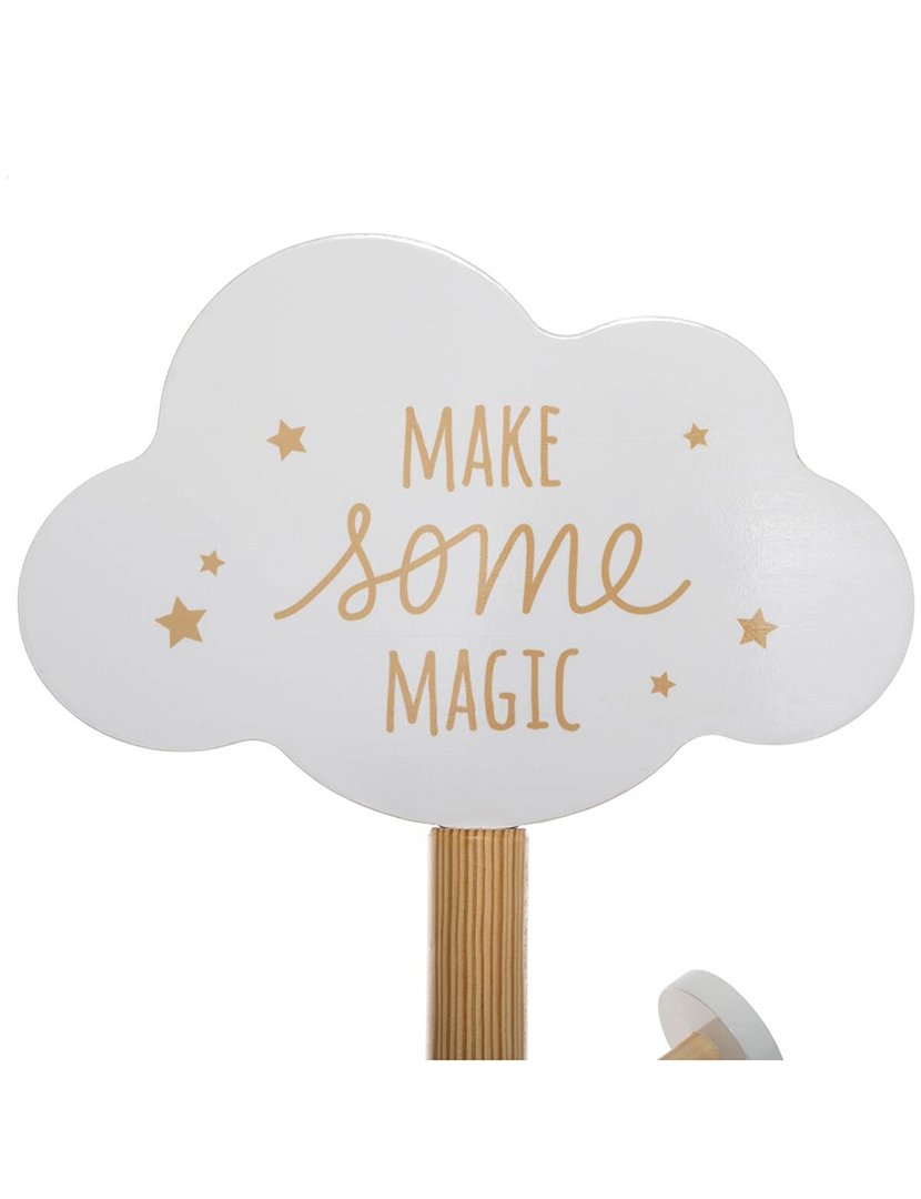 Bengaleiro infantil de madeira 5 ganchos branco