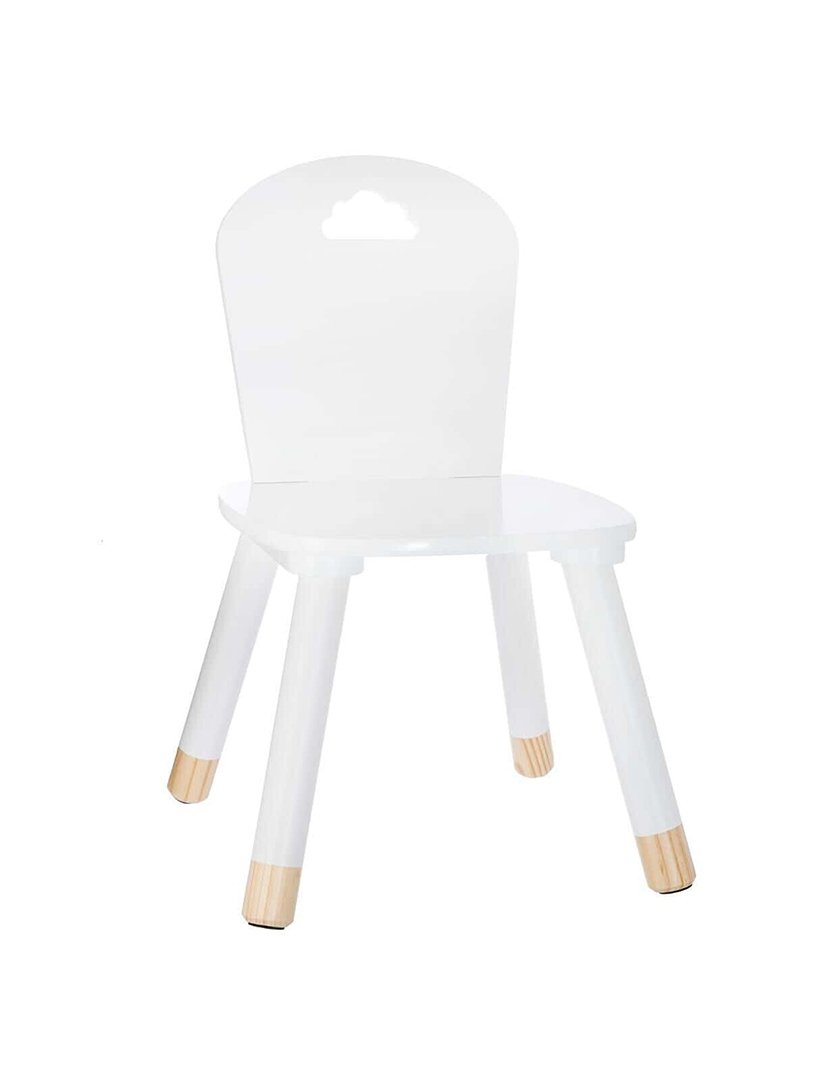 Cadeira infantil de madeira decoração de nuvem