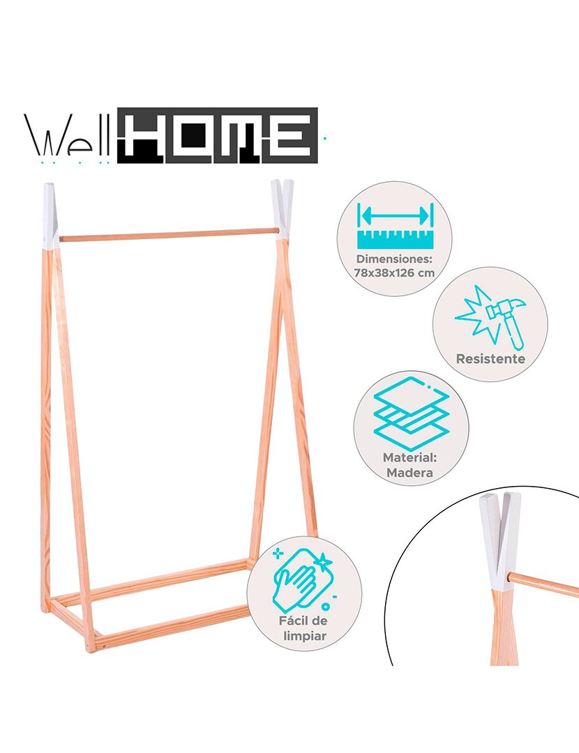 Bengaleiro infantil de madeira 126cm 