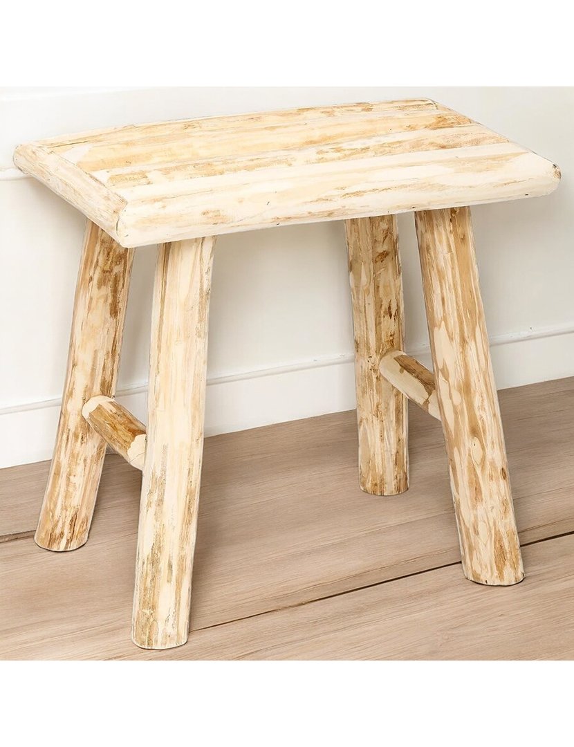 Banco em madeira de álamo bege 32cm