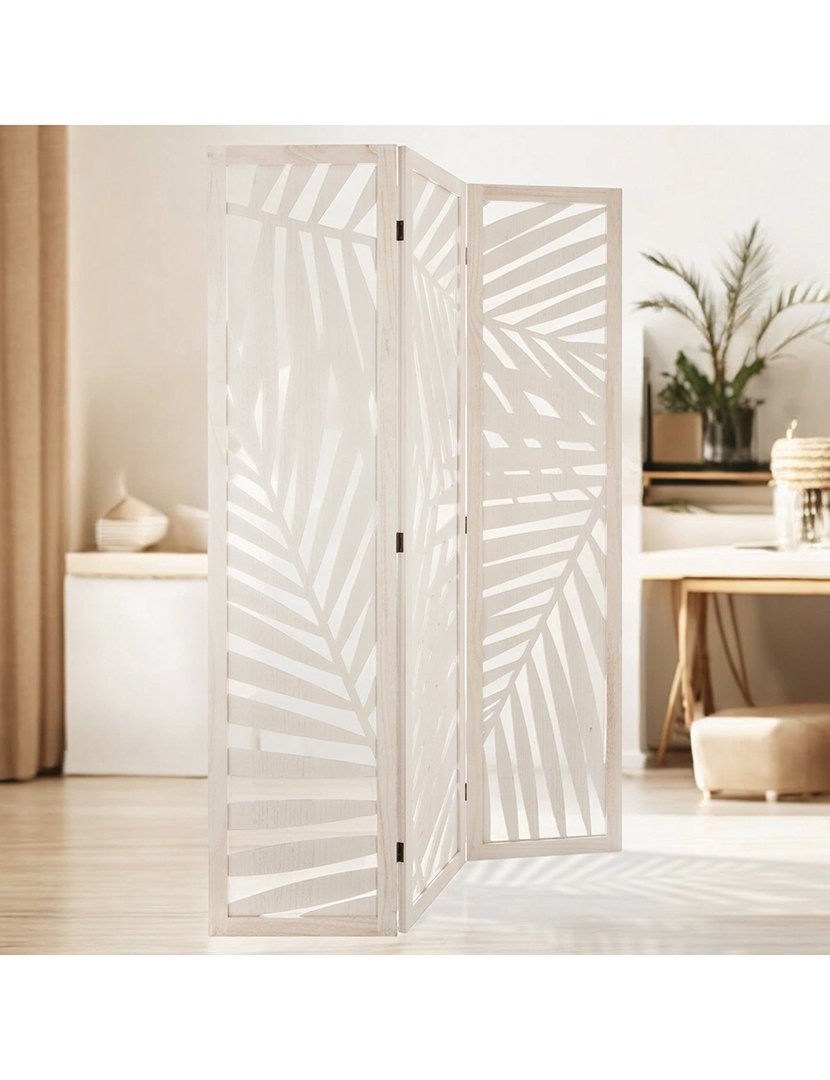 Biombo decorativo moderno de madeira 3 painéis 170cm