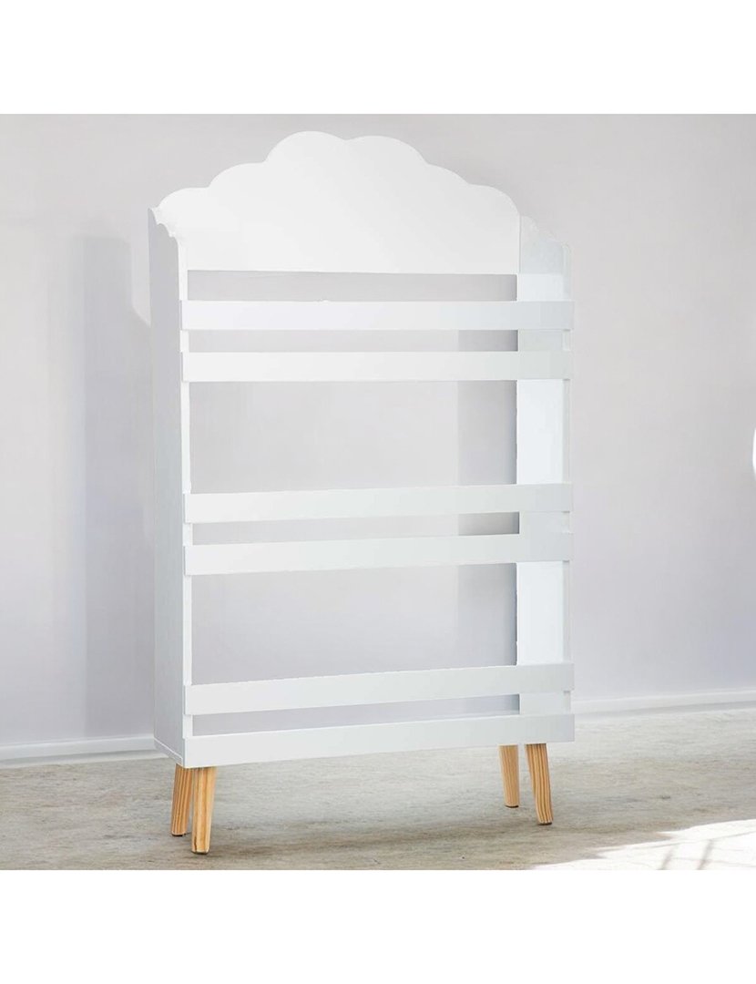 Estante de madeira 3 prateleiras branca 100cm